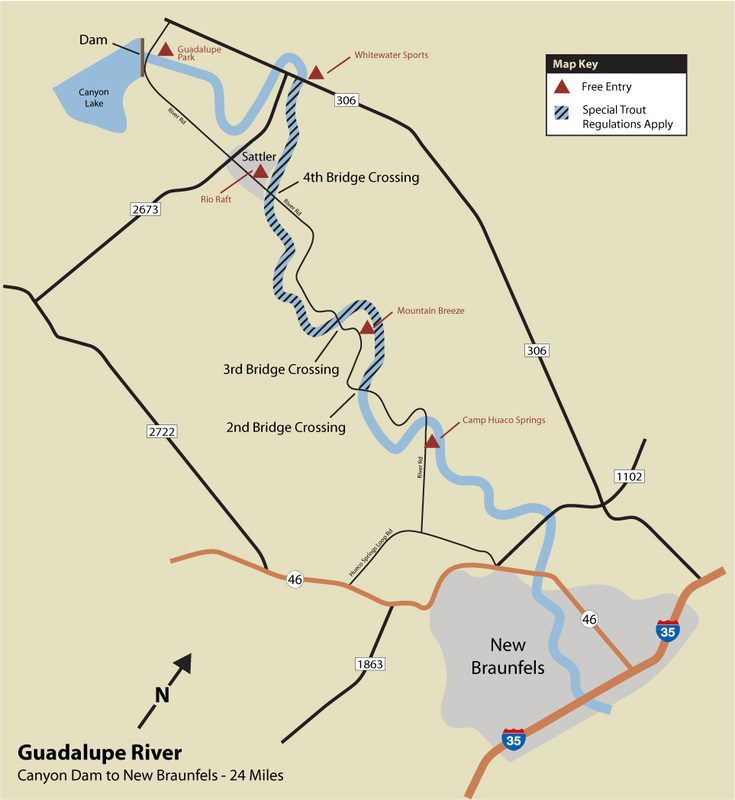 TPWD Guadalupe Fishing Map
